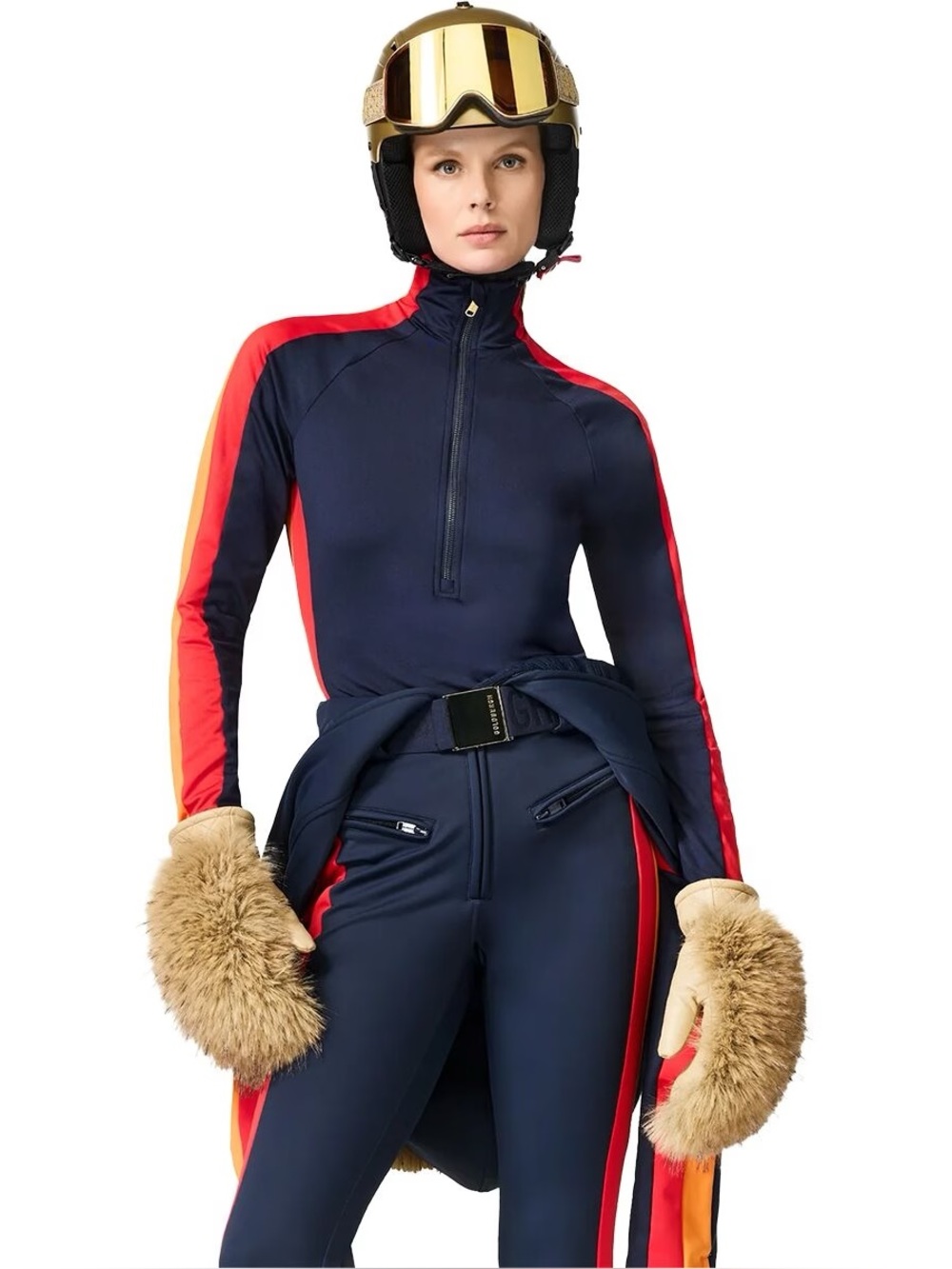 Goldbergh Fuoco Ski Pully French Blue Navy Blue Red Orange NWT Medium